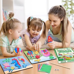 Hot DIY Foil Art Craft Dinosaur Toys Funny Foil Fun Animals Stickers Gift <span class=keywords><strong>Arts</strong></span> <span class=keywords><strong>and</strong></span> <span class=keywords><strong>Crafts</strong></span> Mess Free Paper Art Kits para niños - Product Image 4