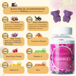 Gomitas de aceite de semilla negra orgánica bien diseñadas, gomitas de aceite de semilla negra vegana para el cuidado de la salud y el bienestar, caramelos de goma - Product Image 6