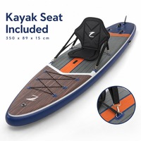 Planche de SUP tout-terrain pour aventures aquatiques en extérieur avec ailerons de sécurité et corde de pied, capacité de charge de 400 kg pour utilisation en mer