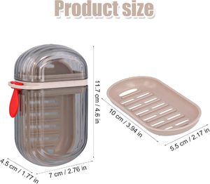 Portable Leak-Proof Durable <b>Clear</b> <b>Plastic</b> Two-Piece Eco-Friendly Soap Case Holder Travel <b>Container</b> with Lid for Shower Bathroom - Product Image 2