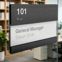 Letrero Táctil en Braille para Puerta de Oficina, Placa de Identificación Personalizada para Edificios Comerciales