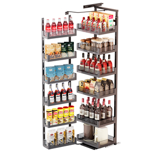 HNOSS Kitchen <strong>Pantry</strong> Unit Organizer Storage Basket <strong>Cabinet</strong> Kitchen Accessory Linkage Sliding Glass <strong>Pantry</strong> Unit - Product Image 2