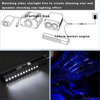 6W Meteor 240 Stück*0,03 Zoll*9,84 Fuß Sternenlicht-Deckenbeleuchtungsset 12 LEDs APP/Fernbedienung/Sound-Sensor-Steuerung + DC-Stromverteilerkabel Kunststoff