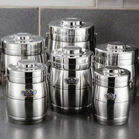 Lonchera Térmica de Acero Inoxidable de Lujo de Gran Capacidad (2L-10L), Juego de Recipientes para Alimentos RQ, Termo para Almuerzo
