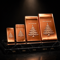 Lingot de cuivre pur 999, barre de cuivre embossée en forme de sapin de Noël