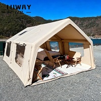 Tente gonflable de luxe grand format à deux chambres, 17,2 m², imperméable, en tissu Oxford, pour camping extérieur, OEM/ODM