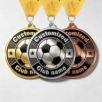Médailles de football personnalisées en or, argent et bronze, médailles de récompense en métal avec logo, trophée de compétition sportive pour les événements de club de football