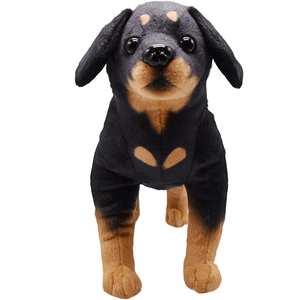8286 peluche realista de pie negro <span class=keywords><strong>Rottweiler</strong></span> perro juguetes abrazando cachorro muñecas regalos de cumpleaños para niños peluche <span class=keywords><strong>Rottweiler</strong></span> perro - Product Image 1
