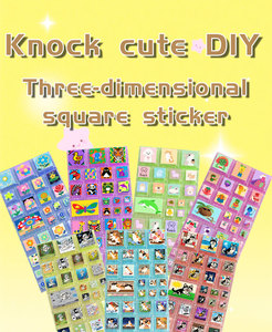 Custom Mini Cartoon 3D Puffy Stickers PVC <b>Gloss</b> Lamination Durable For Kids Stationery Home Decoration - Product Image 5