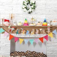 Guirlande de fanions en papier colorés pour fête à thème animaux, bannière décorative écologique pour anniversaire et baby shower