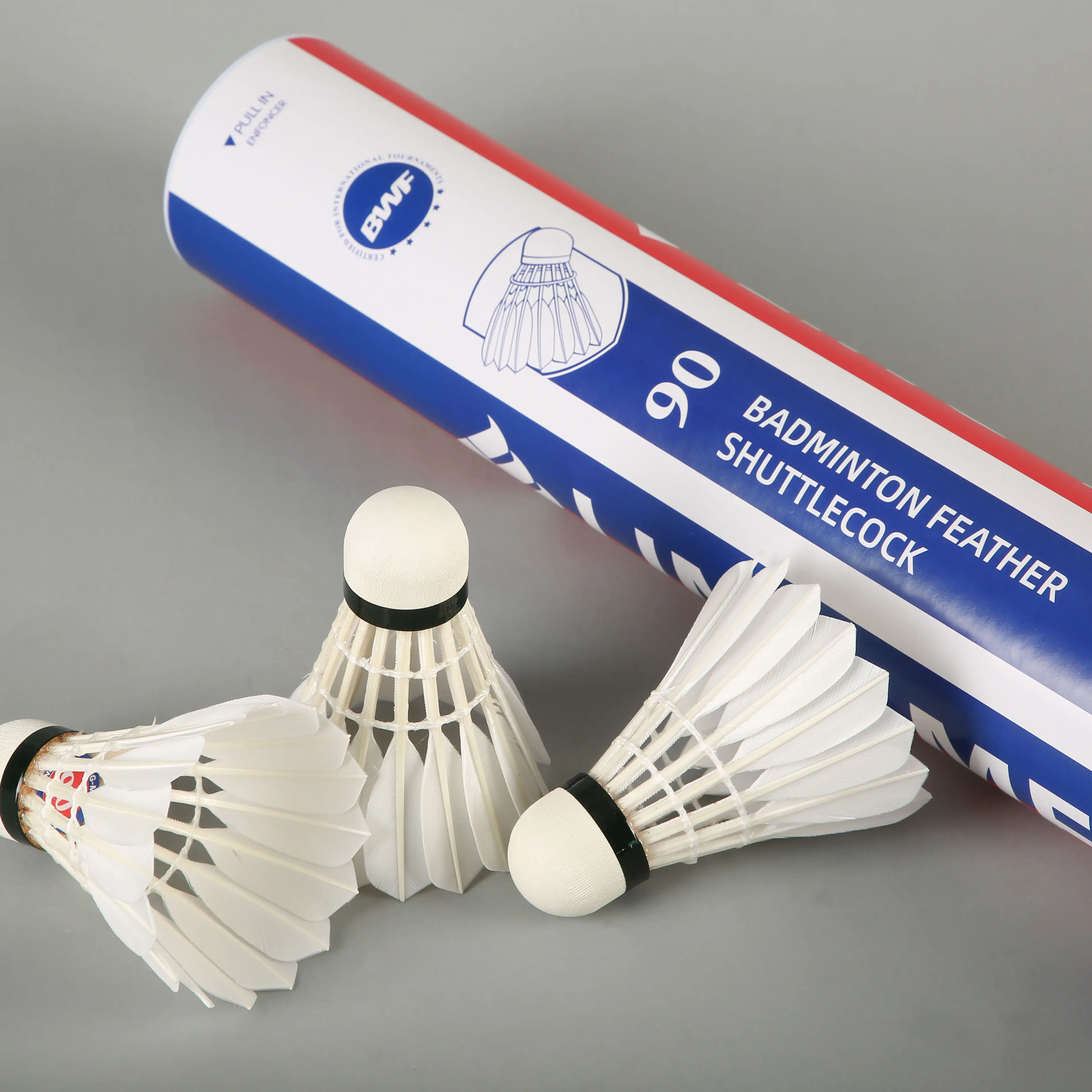 Tournament Professional Badminton Lingmei 90 Class A Goose Feather Badminton Shuttlecock For Professional Tournament