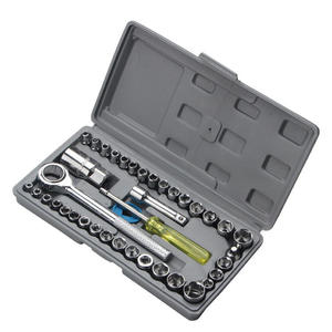Jeu de douilles d'entraînement de 1/4 et <span class=keywords><strong>3</strong></span>/<span class=keywords><strong>8</strong></span> pouces Jeu de clés à cliquet de 40 pièces pour la réparation automobile et moto - Product Image 2
