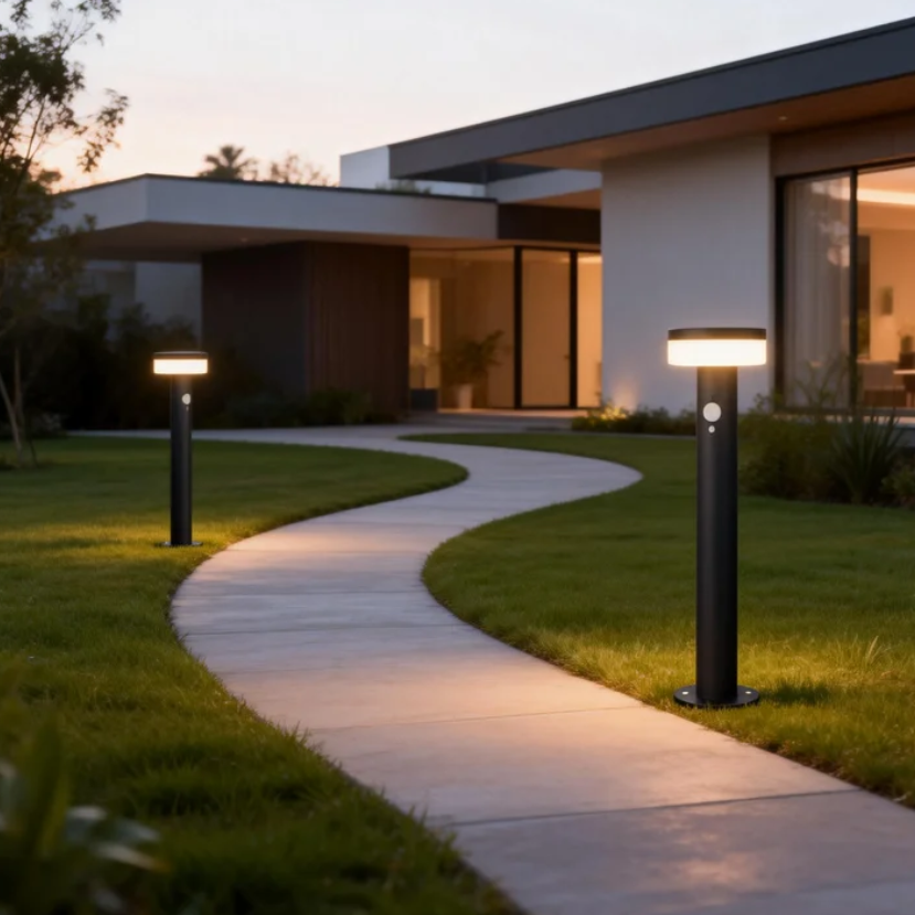 Landscape Stainless Steel Waterproof Motion Sensor Outdoor Led Solar Light Garden Lamp for Walkway Lawn Backyard