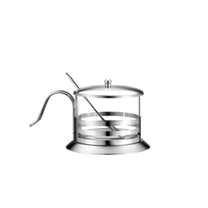 Zuccheriera in Metallo dal Design Accattivante con Elegante Contenitore in Vetro e Barattolo per Sale - Product Image 5