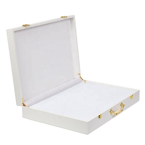 MSP BOXES High End Wooden Lined PU Leather Portable Empty Gift Boxes For Cigar With Mental Handle