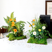 Plantes artificielles de paysage vert mousse haut de gamme, arrangement floral en rangée pour la décoration de mariage, de maison et d'espace commercial
