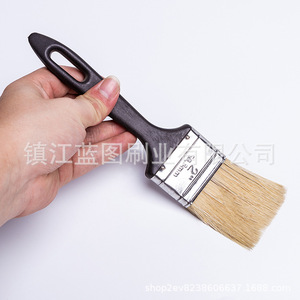 Pinceau plat à poils de porc, manche en plastique, 15-22 mm, origine Zhenjiang, pour la peinture - Product Image 2