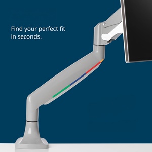 Single RGB <b>Gaming</b> Monitor Arm Desk Mount 20 Lighting Modes Touch Button <b>Control</b> Height Swivel Tilt Rotation Adjustable Stand - Product Image 4