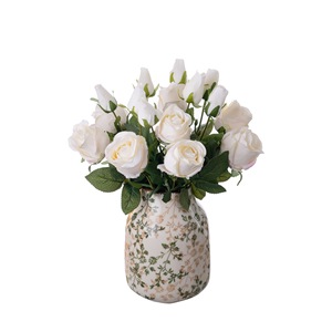 ดอกกุหลาบประดิษฐ์ CallaFloral สีขาวชมพู ก้านเดี่ยว ยาว 39 ซม. สำหรับตกแต่งบ้านและจัดช่อดอกไม้ - Product Image 5