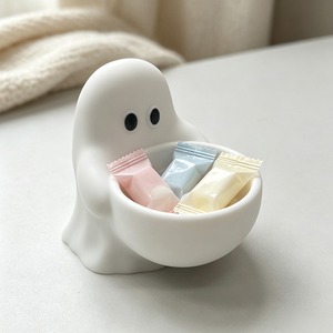 Vassoio portaoggetti fantasma stampato in 3D, decorazione da scrivania di Halloween, portacandele, diffusore di aromi, piccolo organizer - Product Image 1