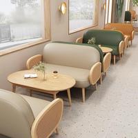 Ensemble moderne de banquette en cuir, bureau de réception et chaises pour salon de thé, café, canapé commercial