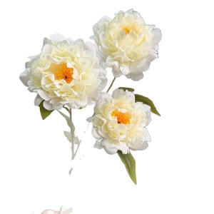 Flor de Peonía Artificial de Seda Mu Jinxi, Rama Individual, Color Amarillo, Decoración para Bodas - Product Image 3