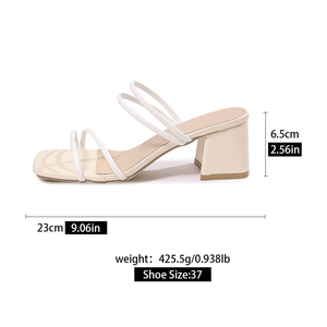 Chaussures pour <span class=keywords><strong>femme</strong></span> au design personnalisé, style nouveau, sexy, à talons hauts, mules avec <span class=keywords><strong>4</strong></span> brides en PU, talons ouverts, <span class=keywords><strong>talon</strong></span> épais de 6,5 <span class=keywords><strong>cm</strong></span> XuL52 - Product Image 6
