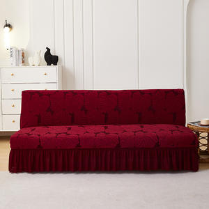 غطاء أريكة من البوليستر لغرفة المعيشة، غطاء أريكة عصري من قماش الجاكار، أغطية أريكة مقاومة للماء مع تنورة - Product Image 1