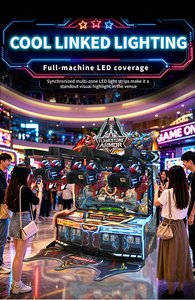 Machine d'arcade <span class=keywords><strong>de</strong></span> <span class=keywords><strong>tir</strong></span> sans argent LEON SHOOTING ARMOR en métal avec lumières clignotantes, pour 2 à 4 joueurs, multijoueur, combat progressif - Product Image 3