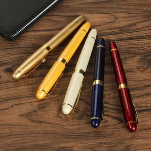 Je-250 도매 사용자 정의 로고 쓰기 펜 만년필 잉크 펜 프로모션 camisa 골드 선물 사무실 금속 만년필