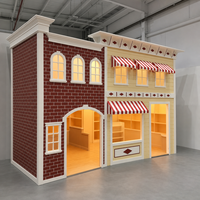 Équipement de terrain de jeu intérieur pour enfants, maison de jeu en briques avec intérieur ouvert pour les centres de divertissement familial