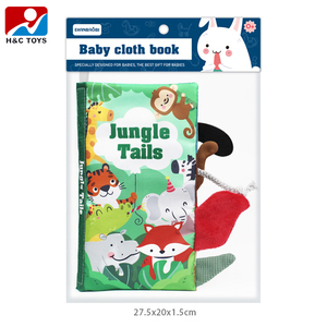 Éducation Cartoon <span class=keywords><strong>Jungle</strong></span> Animal queues Bébé Tissu <span class=keywords><strong>Livre</strong></span> 4 Pages et 8 Côtés Différents <span class=keywords><strong>Livre</strong></span> Doux Jouet - Product Image 3