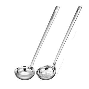 Cucharón para sopa de acero inoxidable 316, espesado, con mango largo, multifunción, colador doméstico para olla caliente y cocina - Product Image 3