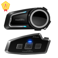 Fodsports 1-2km 2-10Riders Moto Casque bluetooth Interphone Moto Accessoires Casque Sans Fil Interphone Moto