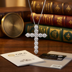 Collana con Pendente a Croce Cristiana Unisex in Argento Sterling 925 con Moissanite VVS Grado <span class=keywords><strong>D</strong></span> da 3mm, Certificazione GRA - Vendita Calda - Product Image 5
