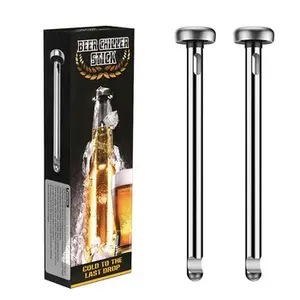 Paquete de 2 palitos enfriadores de bebidas de acero inoxidable para mantener bebidas embotelladas barra enfriadora de cerveza