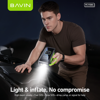 BAVIN Offre Spéciale PC1158S Portable 4500MAH d'urgence LED lumières Camping extérieur pompe à air batterie externe Wirh voiture pneu gonfleur