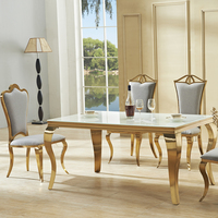 Top en verre noir avec miroir et 6 chaises en acier inoxydable, Table à manger moderne en acier inoxydable, 4 places avec pieds de serpent