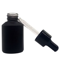 Bouteille en verre noir de haute qualité 15-200ml bouteille cosmétique avec tête de pompe à goutte pour emballage cosmétique