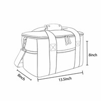 Sac isotherme de plage 24L, sac de pique-nique isotherme 12H avec doublure PEVA anti-fuite, sac de voyage réutilisable pour aliments avec pochette rayée
