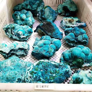 Pierres brutes de <span class=keywords><strong>malachite</strong></span> bleue en silicium brut, spécimens minéraux de guérison pour la décoration, vente en gros, naturelles, écologiques, amour, Feng Shui - Product Image 6