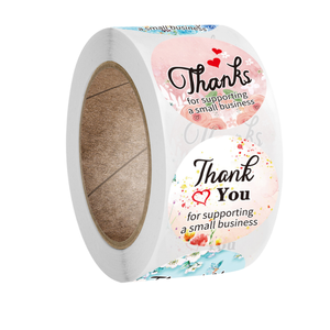 Custom Printed <b>Logo</b> Waterproof Adhesive <b>Stickers</b> and Gift Thank You Cards Paper Material Wenxiang Brand - Product Image 1