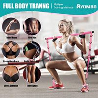 Ensemble de tubes de résistance pour exercices de fitness et de musculation, kit de barre de Pilates multifonctionnel avec bandes de résistance