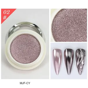 ผงกลิตเตอร์ออโรร่า 5 สีใหม่ ผงโครเมี่ยมสำหรับตกแต่งเล็บ ดีไซน์เมทัลลิคสีเงิน - Product Image 5