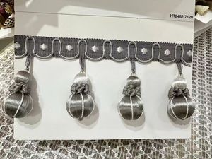 थोक हस्तनिर्मित लक्जरी टासल 100% पॉलिएस्टर ब्रेडेड एज ट्रिमिंग, पर्दे और सोफे के लिए बीम के साथ - Product Image 3