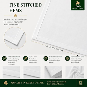 Pañuelos de Lino Blancos Personalizados para Hombre y Mujer, Pañuelo de Bolsillo Reutilizable con Borde Finamente Cosido, Pañuelos de Boda para Novio, Negocios - Product Image 2