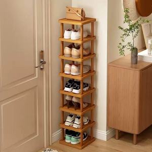 Wooden Narrow <b>Shoe</b> Rack 6 Tier Standing <b>Space</b> <b>Saving</b> <b>Storage</b> For Home Dorm Doorway - Product Image 1