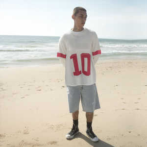 Logo personnalisé design vêtements de sport rétro tricots à manches courtes chemise de football haut en tricot femmes hommes maillots de football tricotés - Product Image 5