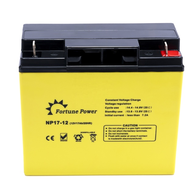12V 17Ah AGM Sealed Lead Acid Deep Cycle Battery for UPS Electric Wheelchairs & Power Tools