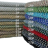Tissu en dentelle résille brodé de strass étincelant Textile en maille de cristal extensible pour robes et accessoires de couture